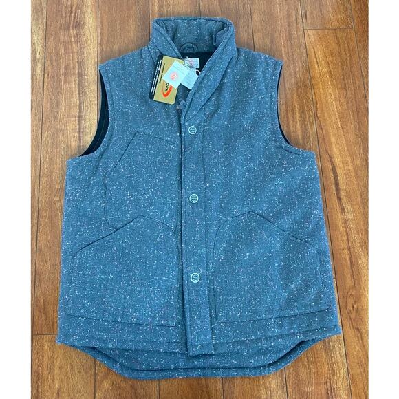NEW Women Garbstore of London Primaloft speckled wool silk vest jacket L